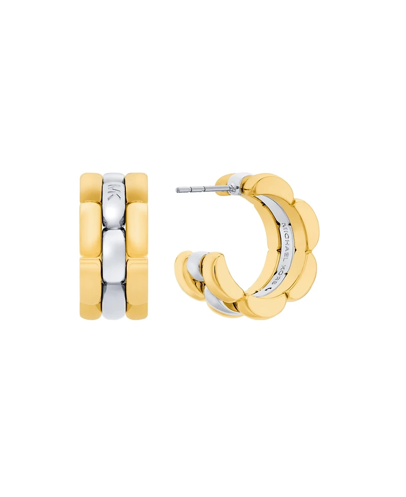 Michael Kors Two-Tone Link Hoop Earrings