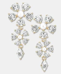 I.n.c. International Concepts Crystal & Imitation Pearl Flower Statement Earrings, Macy's Exclusive