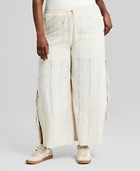 And Now This Trendy Plus Embroidered Wide-Leg Pants, Macy's Exclusive