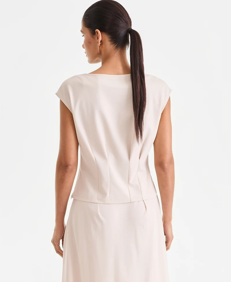 I.n.c. International Concepts Women's Cap Sleeve Ponte Knit Top, Macy's Exclusive