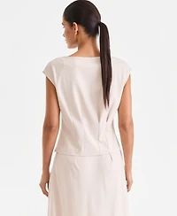 I.n.c. International Concepts Women's Cap Sleeve Ponte Knit Top, Macy's Exclusive