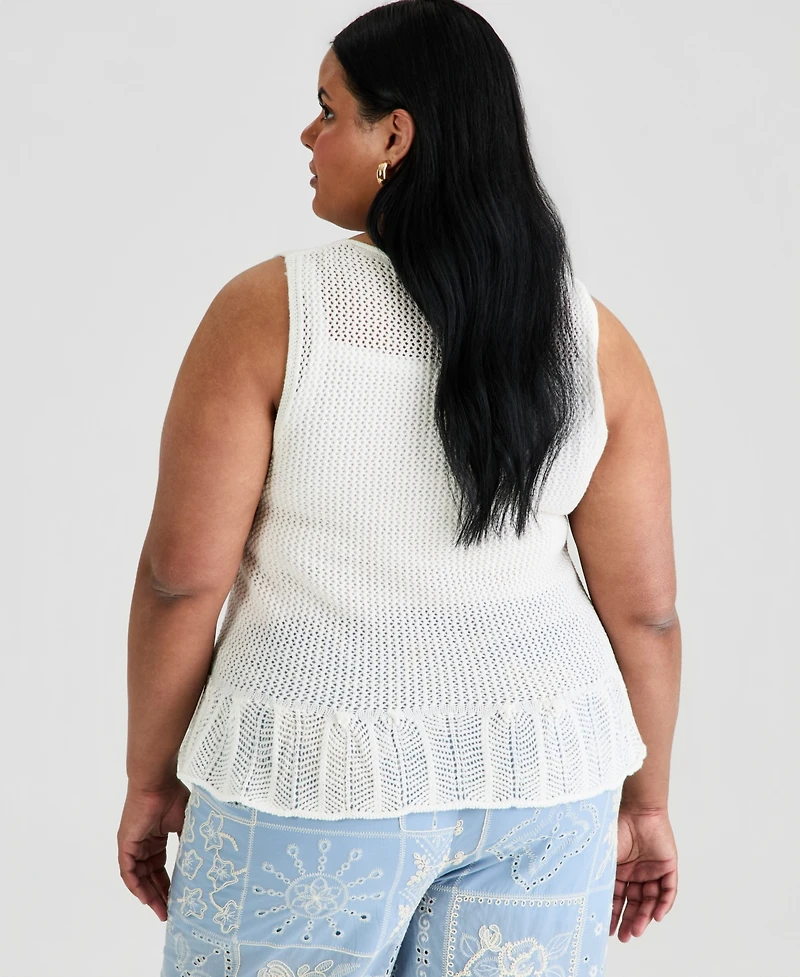 And Now This Trendy Plus Peplum Sweater Vest, Macy's Exclusive