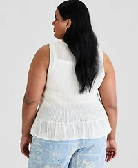 And Now This Trendy Plus Peplum Sweater Vest, Macy's Exclusive