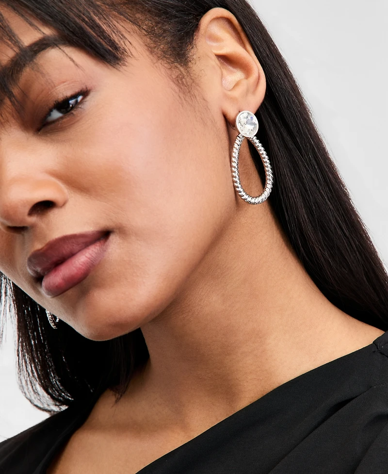 I.n.c. International Concepts Crystal Twist Open Drop Earrings, Macy's Exclusive