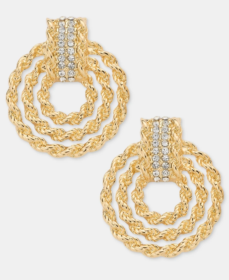 I.n.c. International Concepts Pave Rope Chain Orbital Drop Earrings, Macy's Exclusive