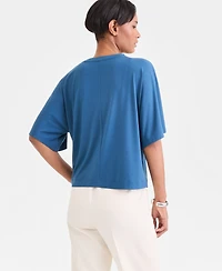 I.n.c. International Concepts Women's Silky Jersey Elbow-Sleeve T-Shirt, Macy's Exclusive
