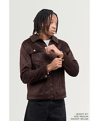 Xray Men's Faux Suede Jacket With Fur Collar