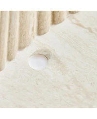 Streamdale Furniture Faux travertine Round Coffee Table with Eye-Catching Relief Design, Travertine