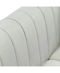 Streamdale Furniture Modern Velvet 3-Seater Sofa with Vertical Channel Tufting