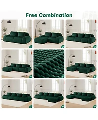 Streamdale Furniture Modern Modular Sectional Sofa, Flannelette, Oversized 4-Seater