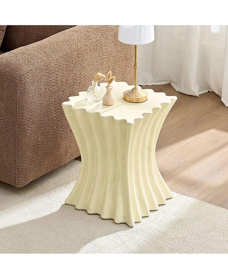 Streamdale Furniture Vintage Fiberglass Side Table - Beige