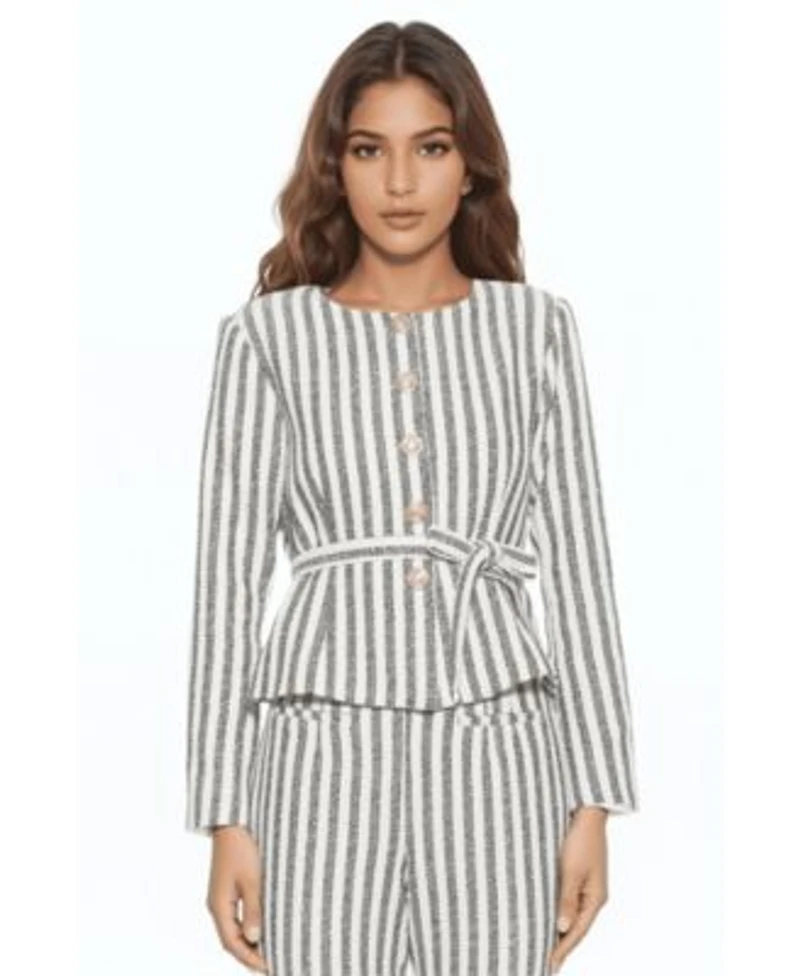 Arjun Striped Sweater Jacket Clio Striped Pants