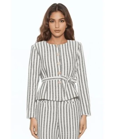Arjun Striped Sweater Jacket Clio Striped Pants
