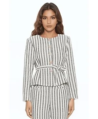 Arjun Striped Sweater Jacket Clio Striped Pants