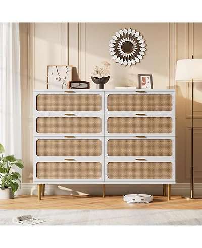 gaomon Rattan Drawer Dresser for Bedroom