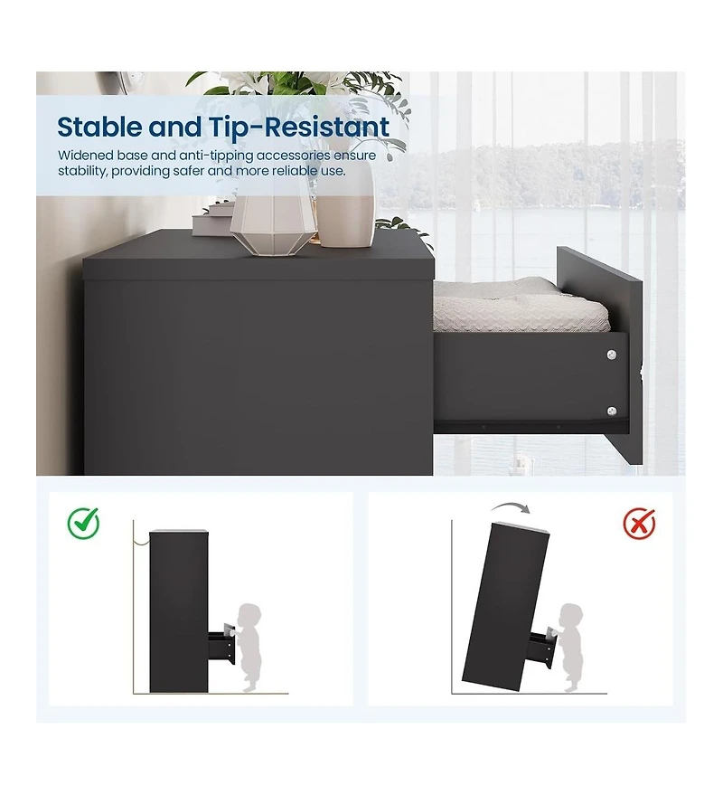 gaomon " 4-Drawer Tall Bedroom Dresser with Gold Handles & Storage"