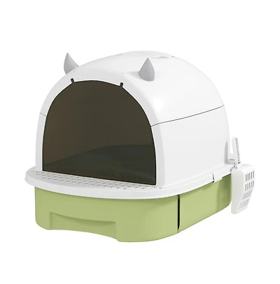 Zeus & Ruta Covered Cat Litter Box with Scoop & Deodorizing Bags