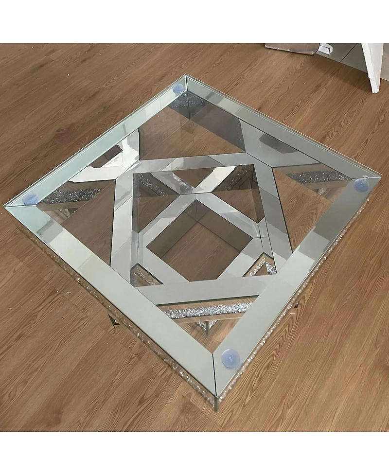 Streamdale Furniture Modern Glam Mirrored Coffee Table with Acrylic