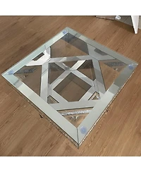 Streamdale Furniture Modern Glam Mirrored Coffee Table with Acrylic