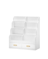 Streamdale Furniture Kids Bookshelf with 2 Storage Drawers and Toy Organizer