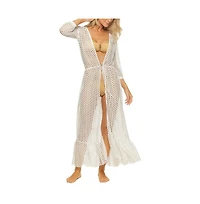 Guria Beachwear Women's Lattice Duster Maxi Tunic Cover-up