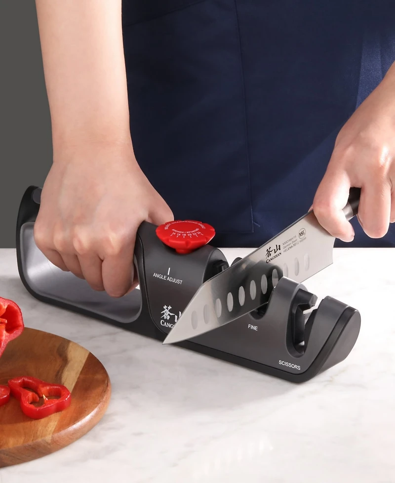Cangshan Adjustable Platic 3" Knife and Scissors Sharpener