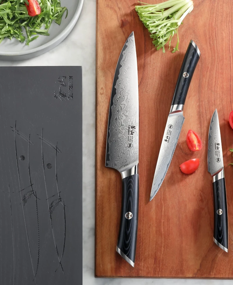 Cangshan Kuro Series Steel 3-Pc. Starter Knife Set