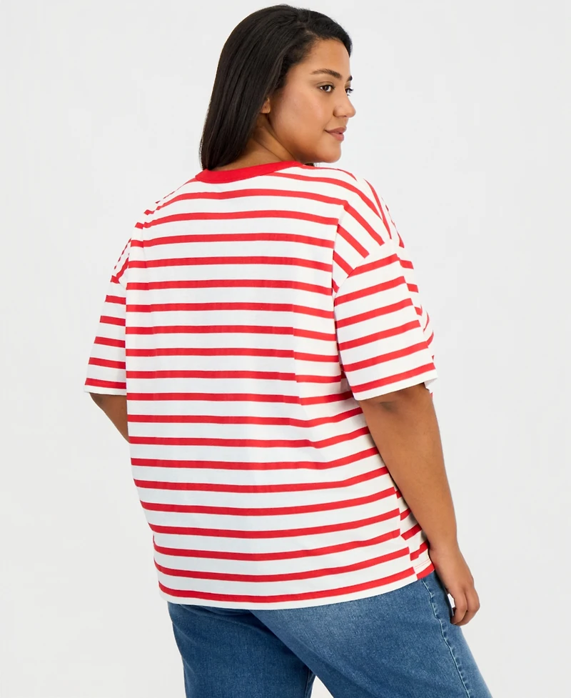 Disney Trendy Plus Striped Mickey Mouse T-Shirt