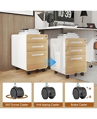 gaomon 3-Drawer Mobile File Cabinet with Lock, Under Desk Metal Filing Cabinet for Home Office