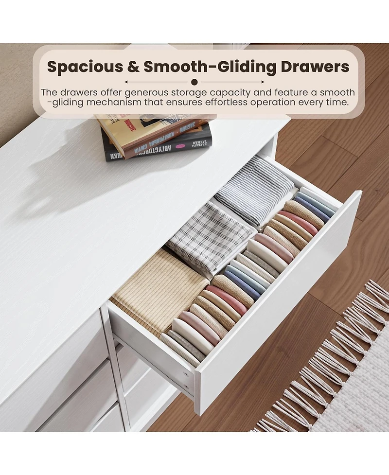 gaomon 12-Drawer Dresser for Bedroom, Large Double Chest of Drawers with Deep Storage & Wide Top, White