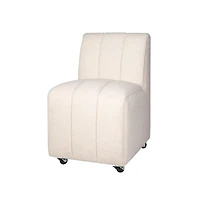 Jofran Tess Contemporary Modern Ivory Boucle Upholstered Dining Chair