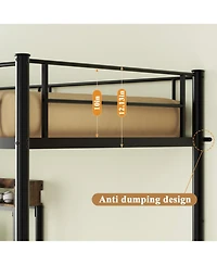 Streamdale Furniture Twin Over Twin Bunk Bed with Desk, Charging Station & Storage
