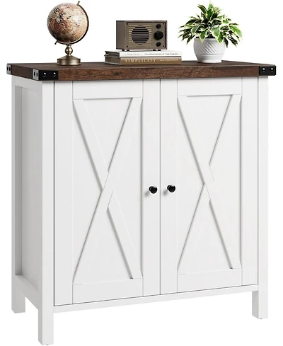gaomon Farmhouse Sideboard Buffet Cabinet with 2 Doors and Adjustable Shelves, Small Accent Storage Cabinet