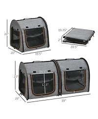 Zeus & Ruta Travel Cat Crate Portable Soft-Sided Cat Carrier Bag
