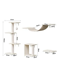 Zeus & Ruta Modern Wall-Mounted Cat Furniture 4pcs