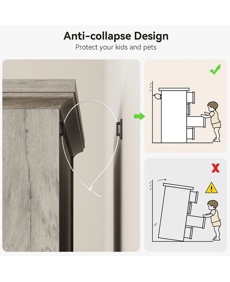 gaomon Modern 6-Drawer Dresser for Bedroom, Wide Chest of Drawers Storage Organizer