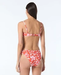 Kate Spade New York Womens Ruched Bikini Swim Bra Top High Cut Moderate Coverage Swim Bottoms