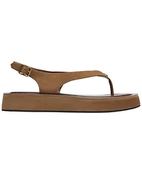 Coach Women's Sculpted C Platform Suede Round Toe Thong Sandals