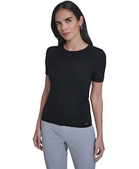 Calvin Klein Women's Short-Sleeve Textured Sweater