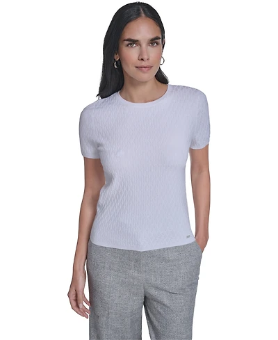 Calvin Klein Women's Short-Sleeve Textured Sweater