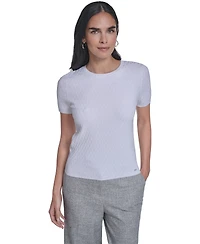 Calvin Klein Women's Short-Sleeve Textured Sweater