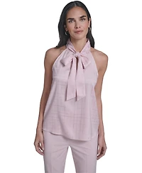 Calvin Klein Women's Sleeveless Tie Neck Blouse