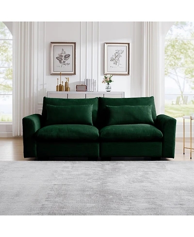 Streamdale Furniture Modern Green Corduroy 2-Seater Sofa