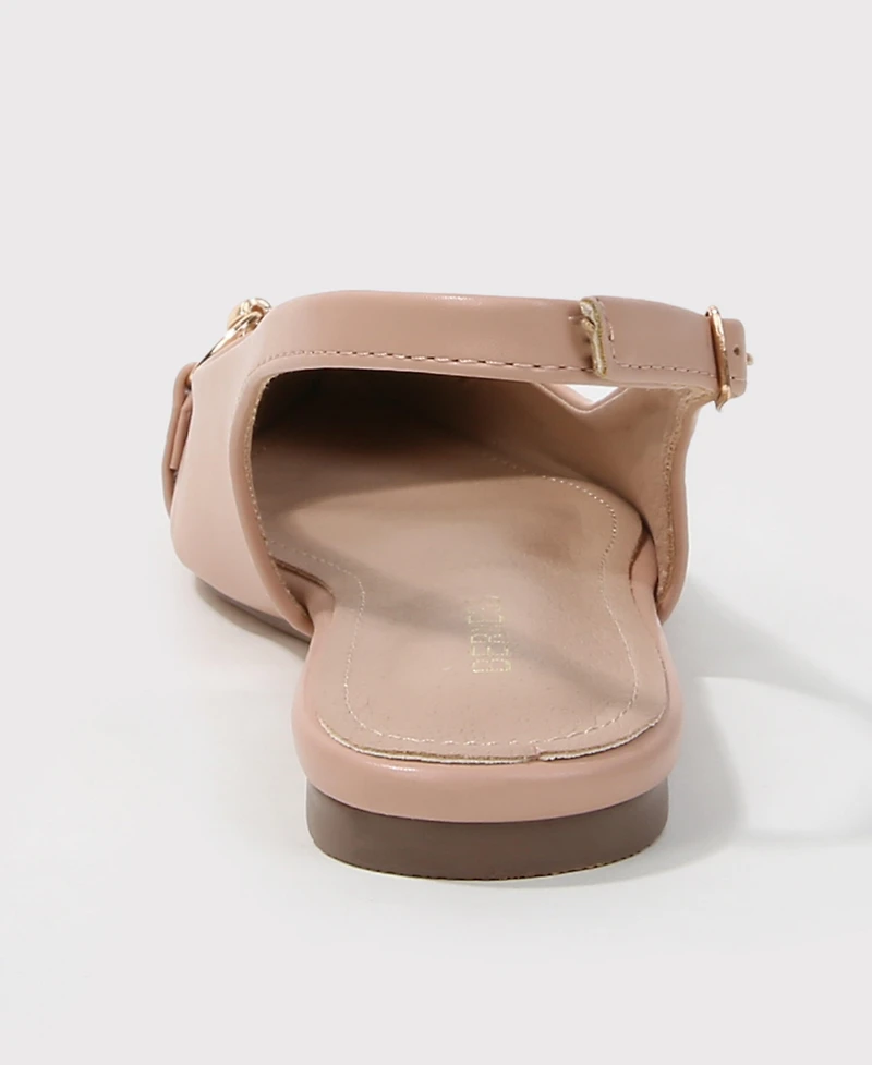 Berness Women's Rio02 Slingback Flats with Gold-Tone Bit