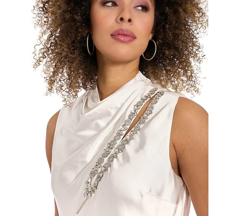 Muse Women's Draped Mock Neck Top