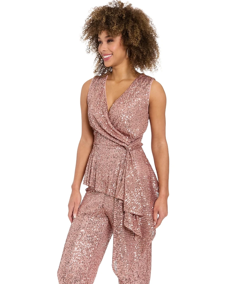 Muse Women's Sleeveless Side V-Neck Top