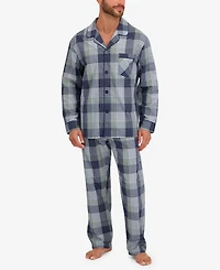 Hanes Men's Woven Button Down Pajama Sleep Set