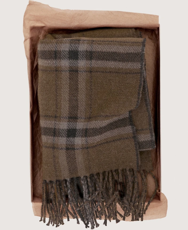 Mango Men's Check Fringed Scarf