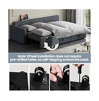 L-Shaped Reversible Sleeper Sectional Sofa with Chaise & Usb & Type-c Ports