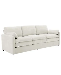 Streamdale Furniture Gray 89" Cozy Upholstered 3-Seater Oversized Comfy Cloud Sofa with Plush Double Cushions.
